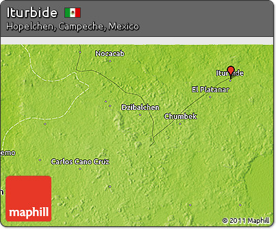 Physical 3D Map of Iturbide
