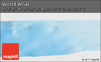 Physical Panoramic Map of the Area around 19° 22' 18" N, 92° 43' 29" E