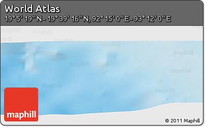 Physical Panoramic Map of the Area around 19° 22' 18" N, 92° 43' 29" E