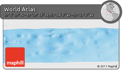 Physical Panoramic Map of the Area around 19° 22' 18" N, 93° 25' 30" W