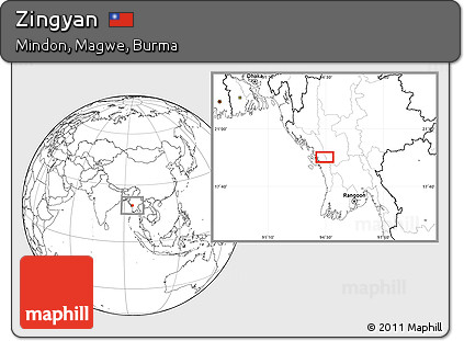 Blank Location Map of Zingyan