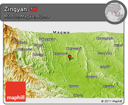 Physical Panoramic Map of Zingyan