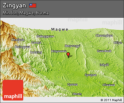 Physical Panoramic Map of Zingyan