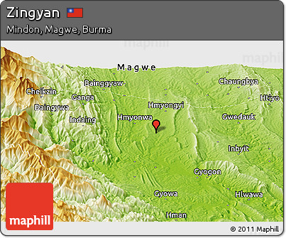 Physical Panoramic Map of Zingyan