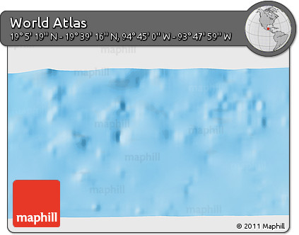 Physical 3D Map of the Area around 19° 22' 18" N, 94° 16' 30" W