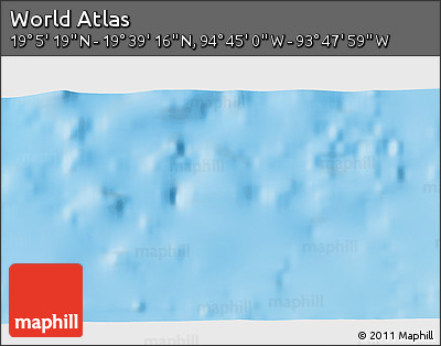 Physical 3D Map of the Area around 19° 22' 18" N, 94° 16' 30" W