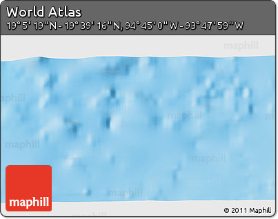 Physical 3D Map of the Area around 19° 22' 18" N, 94° 16' 30" W