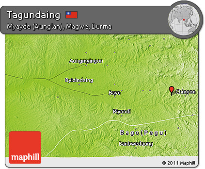 Physical 3D Map of Tagundaing
