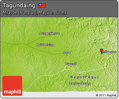 Physical 3D Map of Tagundaing