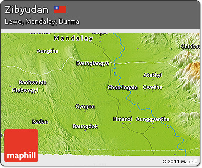 Physical Panoramic Map of Zibyudan