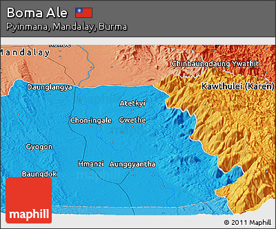 Political Panoramic Map of Boma Ale
