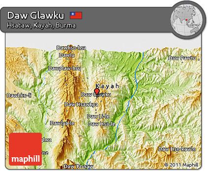 Physical 3D Map of Daw Glawku