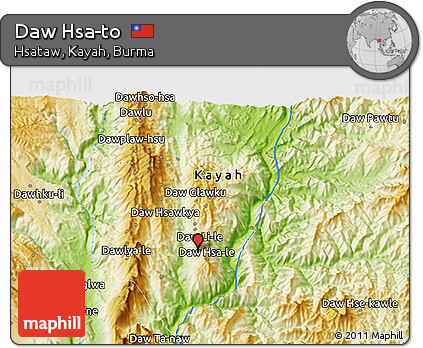 Physical 3D Map of Daw Hsa-to