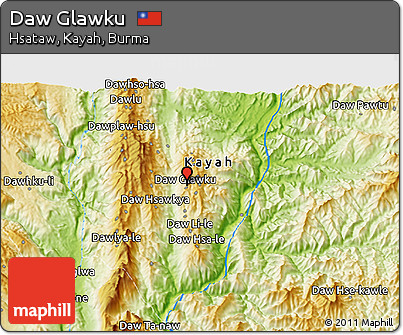 Physical 3D Map of Daw Glawku