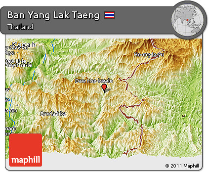Physical Panoramic Map of Ban Yang Lak Taeng