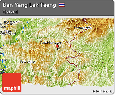 Physical Panoramic Map of Ban Yang Lak Taeng
