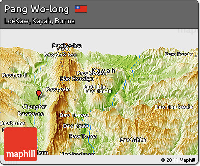 Physical Panoramic Map of Pang Wo-long