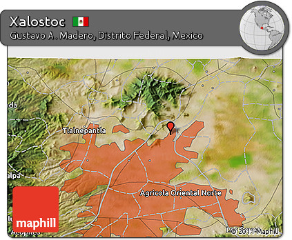 Satellite 3D Map of Xalostoc