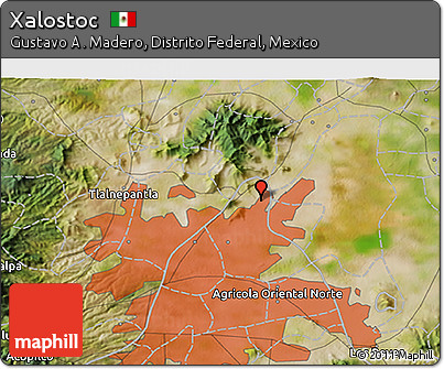 Satellite 3D Map of Xalostoc
