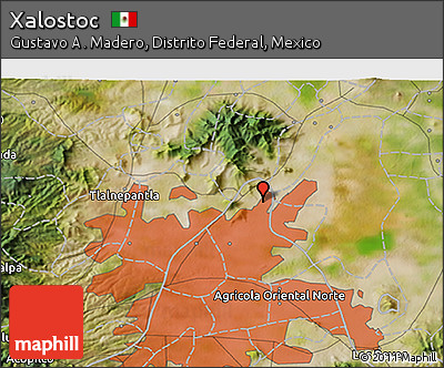 Satellite 3D Map of Xalostoc