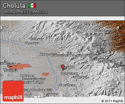Physical Panoramic Map of Cholula