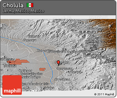 Physical Panoramic Map of Cholula