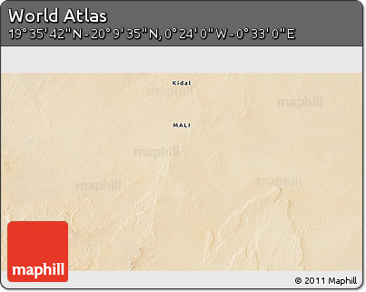 Satellite 3D Map of the Area around 19° 52' 38" N, 0° 4' 30" E