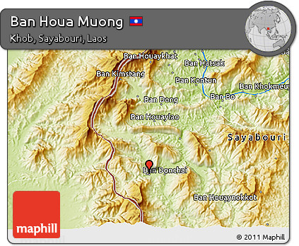 Physical 3D Map of Ban Houa Muong