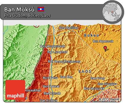 Political 3D Map of Ban Môksô