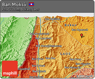 Political 3D Map of Ban Môksô