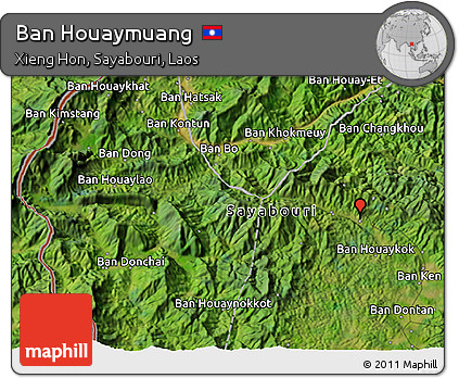 Satellite 3D Map of Ban Houaymuang