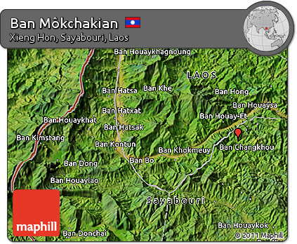 Satellite 3D Map of Ban Môkchakian