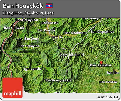 Satellite 3D Map of Ban Houaykôk
