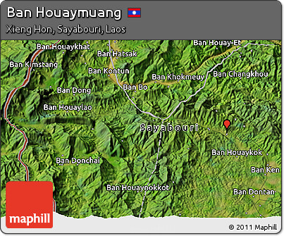 Satellite 3D Map of Ban Houaymuang