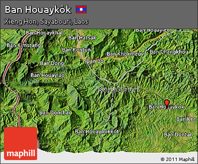 Satellite 3D Map of Ban Houaykôk