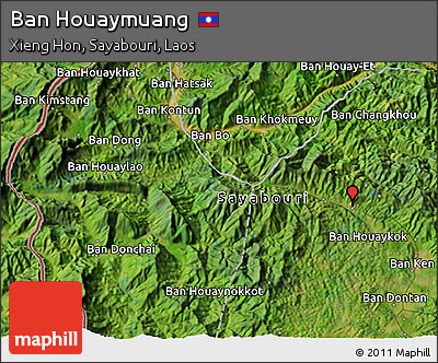 Satellite 3D Map of Ban Houaymuang