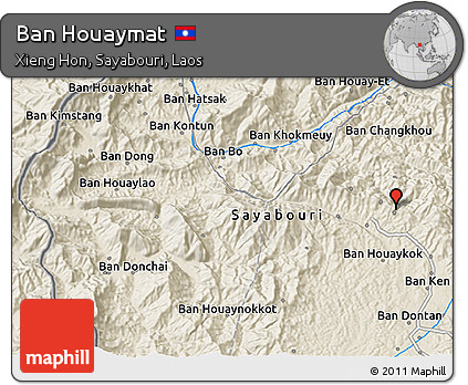 Shaded Relief 3D Map of Ban Houaymat