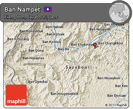 Shaded Relief 3D Map of Ban Nampét