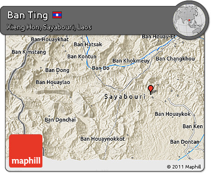Shaded Relief 3D Map of Ban Ting