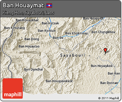 Shaded Relief 3D Map of Ban Houaymat