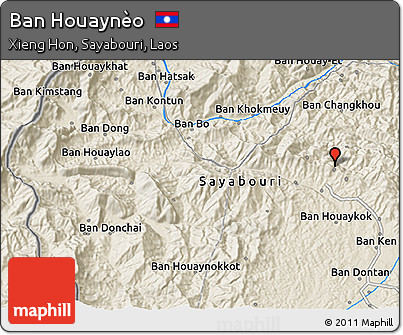 Shaded Relief 3D Map of Ban Houaynèo