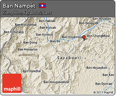 Shaded Relief 3D Map of Ban Nampét