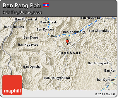 Shaded Relief 3D Map of Ban Pang Poh