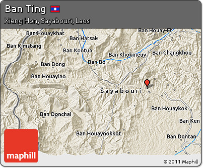 Shaded Relief 3D Map of Ban Ting