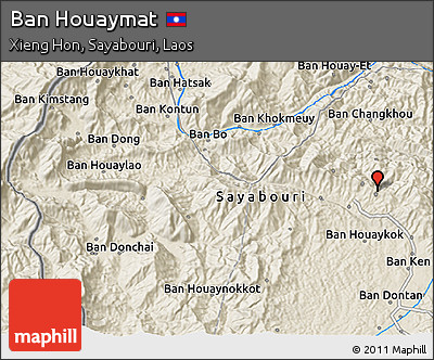 Shaded Relief 3D Map of Ban Houaymat