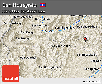 Shaded Relief 3D Map of Ban Houaynèo