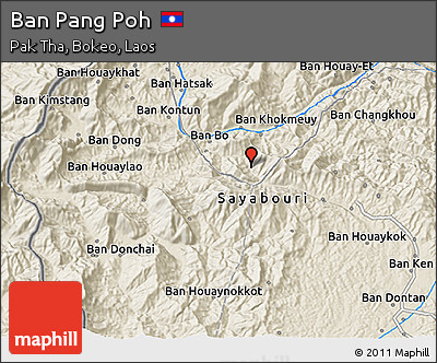 Shaded Relief 3D Map of Ban Pang Poh