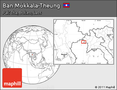 Blank Location Map of Ban Môkkala-Theung
