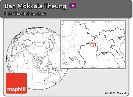 Blank Location Map of Ban Môkkala-Theung