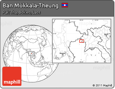 Blank Location Map of Ban Môkkala-Theung